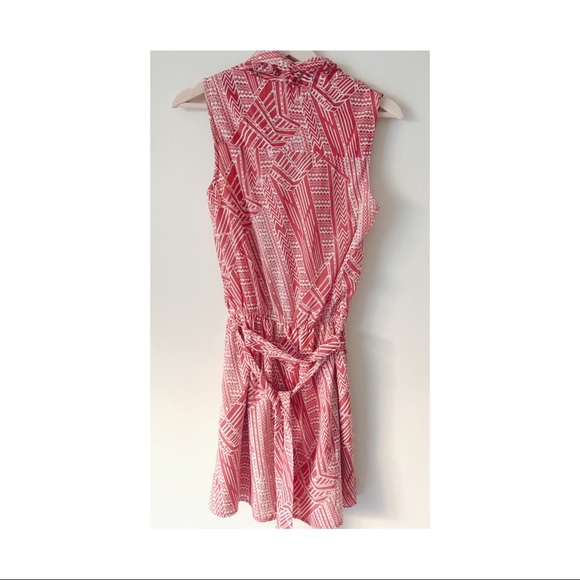 Rust Abstract Print Dress - Picture 4 of 6